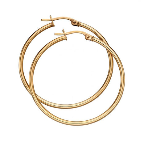 Yellow Gold 30mm Hinged Hoops