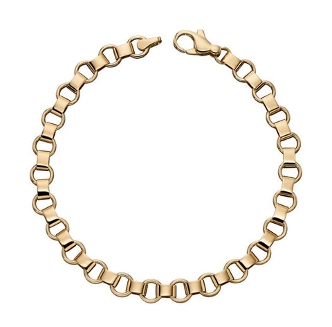Yellow Gold Circle Link Bracelet