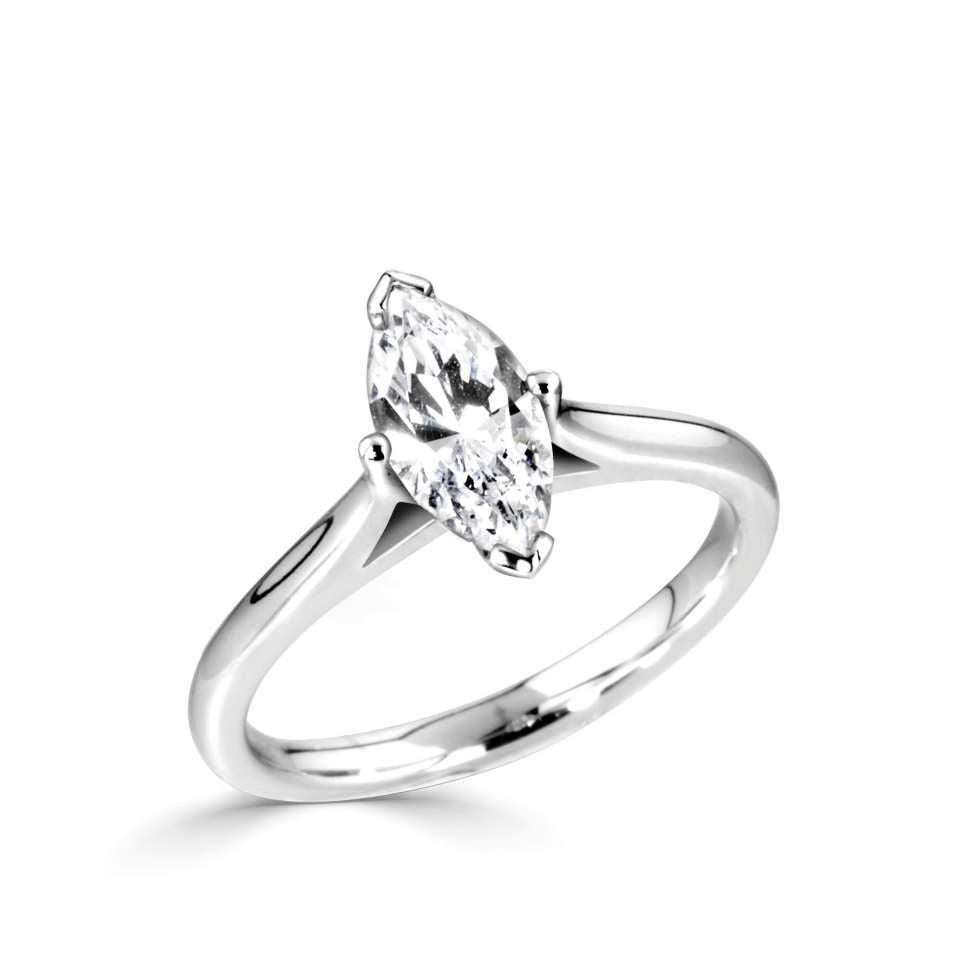 Classic Solitaire Marquise Diamond Engagement Ring | Bespoke 126