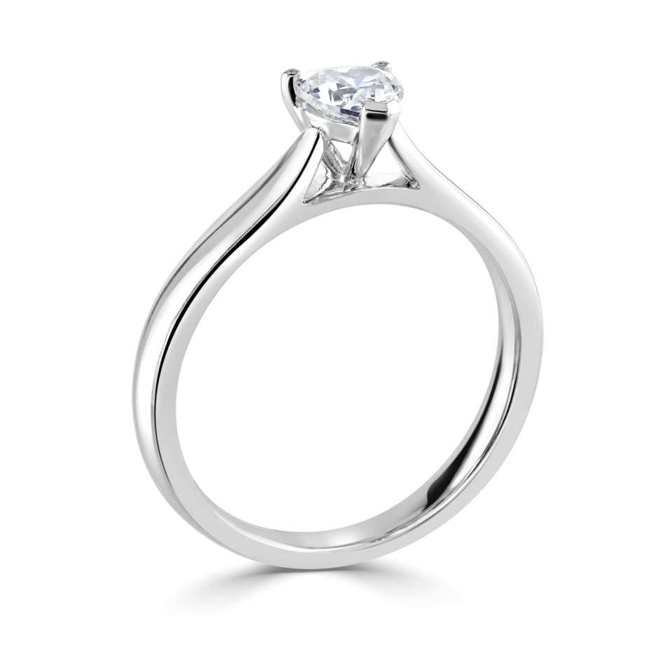 Classic Heart Cut Diamond Solitaire Engagement Ring | Bespoke 128